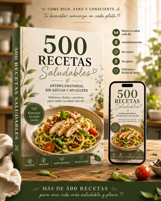 Bienestar en Cada Plato⭐⭐⭐⭐ - 500 recetas sin azúcar y sin gluten